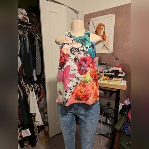 Zara Collection Multi Color tank top size large‎